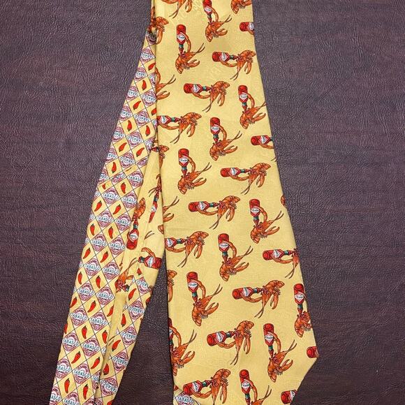 Tabasco‎ Lobster Print Yellow Tie - Picture 1 of 3